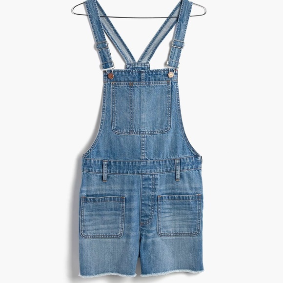 Madewell Adirondack Short Overalls in Isley Wash Size Small - Picture 2 of 11